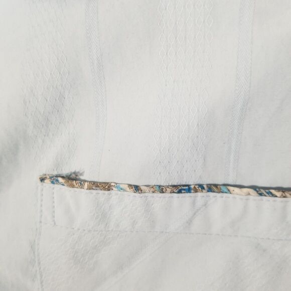 Consequence Shirt Mens XL Light Blue Long Sleeve Button Up Paisley Flip Cuff - Picture 3 of 8